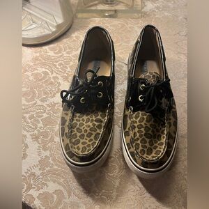 Leopard print Sperry Boat Shoes